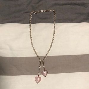 Brand new never worn, pink heart gemstone necklace